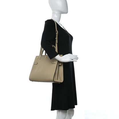 Burberry Grainy Calfskin Small Title Bag Light Beige 2 of 9