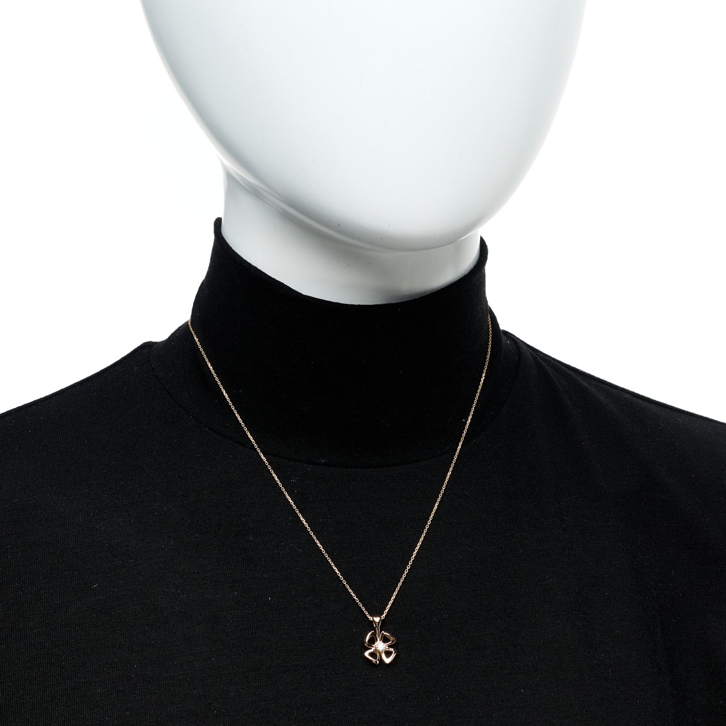 18K Rose Gold Diamond Fiorever Pendant Necklace
