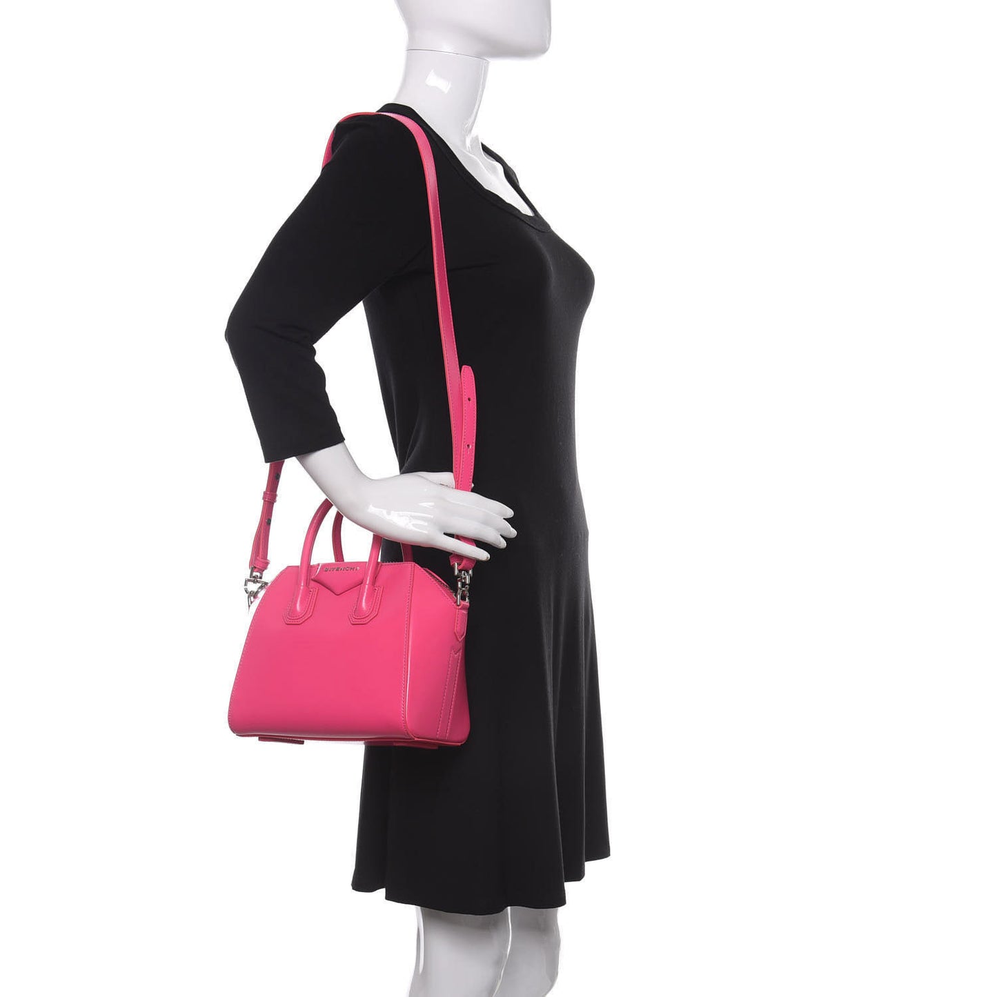Shiny Lord Calfskin Mini Antigona Shocking Pink
