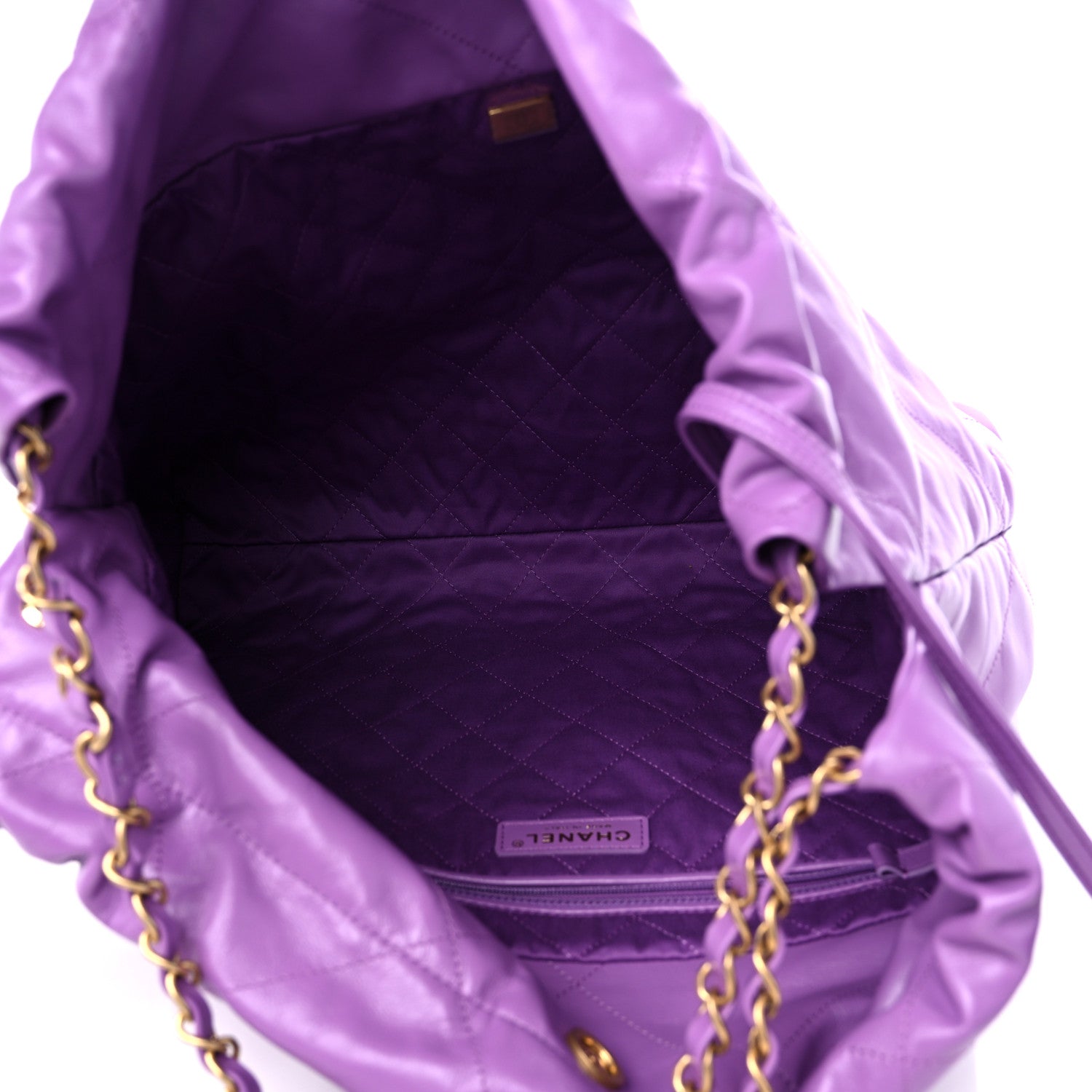Chanel Shiny Calfskin Quilted Chanel 22 Purple 6 of 10