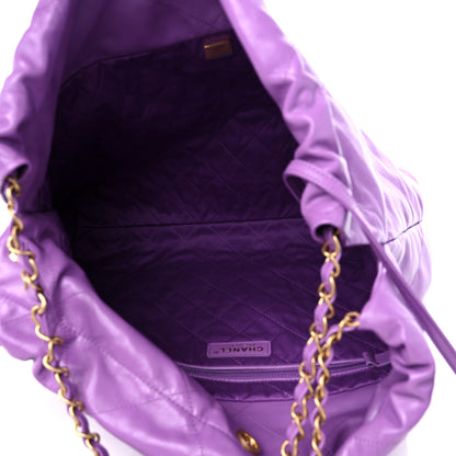 Chanel Shiny Calfskin Quilted Chanel 22 Purple 6 of 10