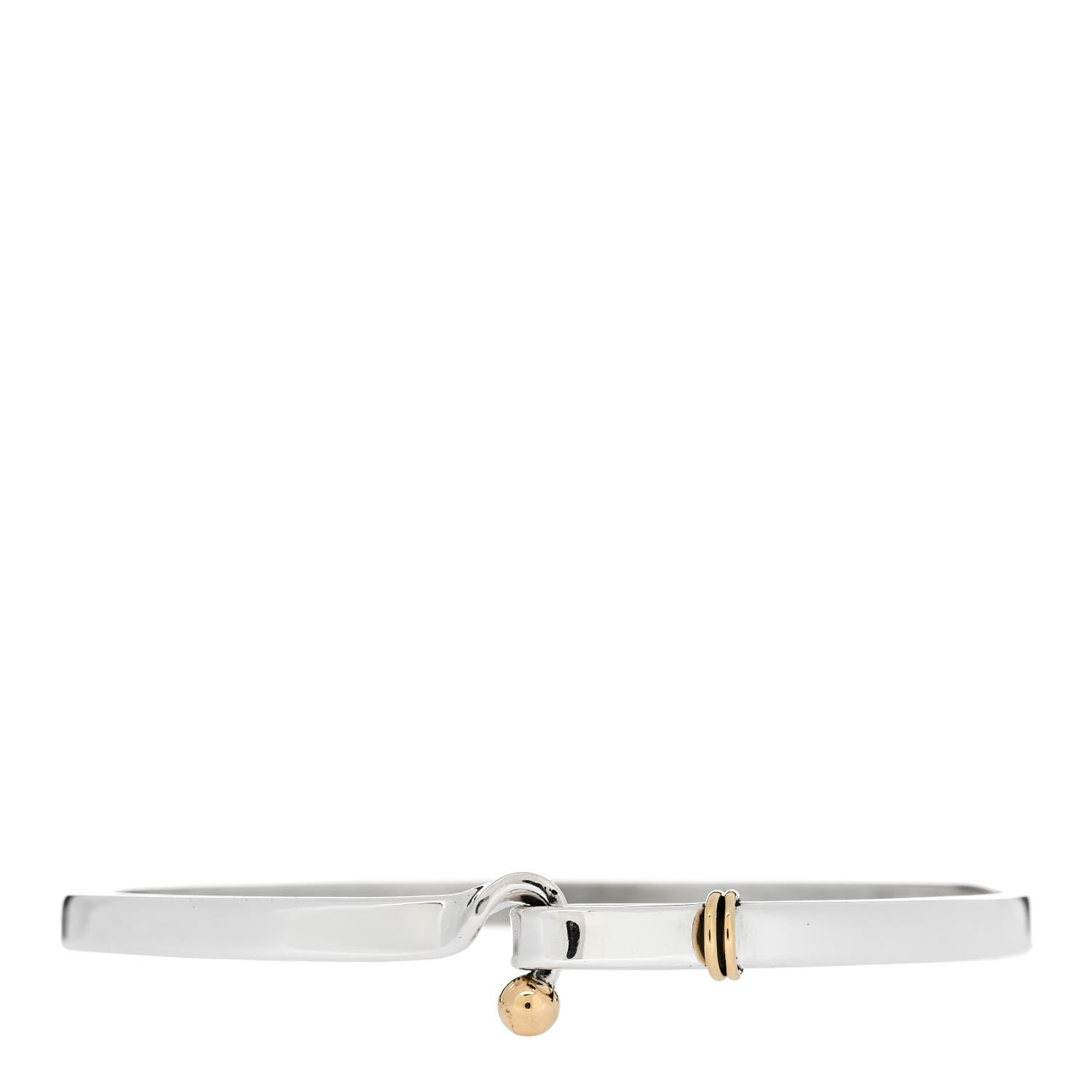 Tiffany Sterling Silver 18K Yellow Gold Hook Eye Bangle Bracelet 1 of 5