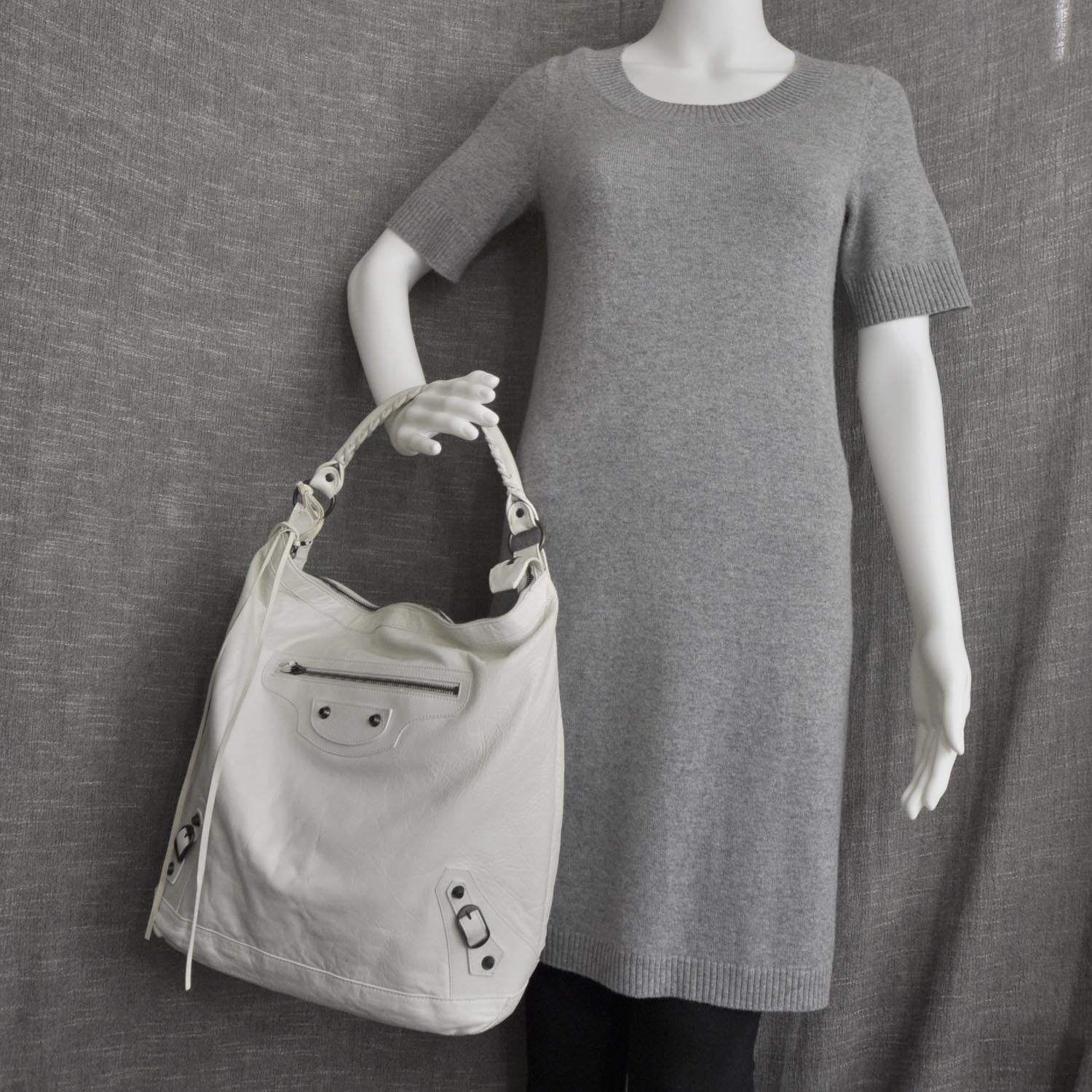 Balenciaga Chevre Day Hobo White 2 of 8