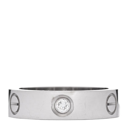Cartier 18K White Gold 3 Diamond 5.5mm LOVE Ring 57 8 1 of 4