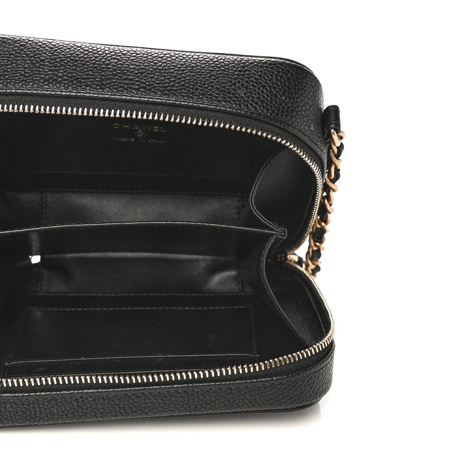 Chanel Caviar Quilted CC Filigree Vanity Clutch With Chain Black 5 of 10