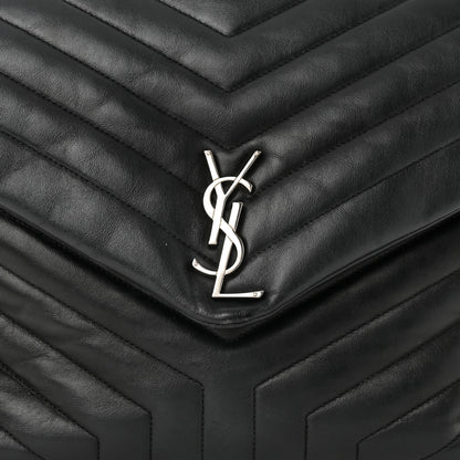 Saint Laurent Calfskin Y Quilted Monogram Large Loulou Chain Satchel Black 8 of 13