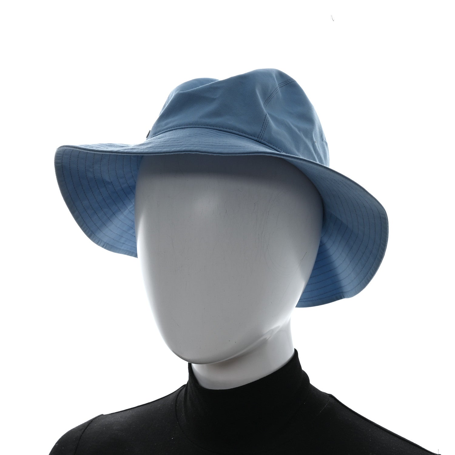 Hermes Terry Cotton Serge Hat 57 Bleu Paradis 2 of 8