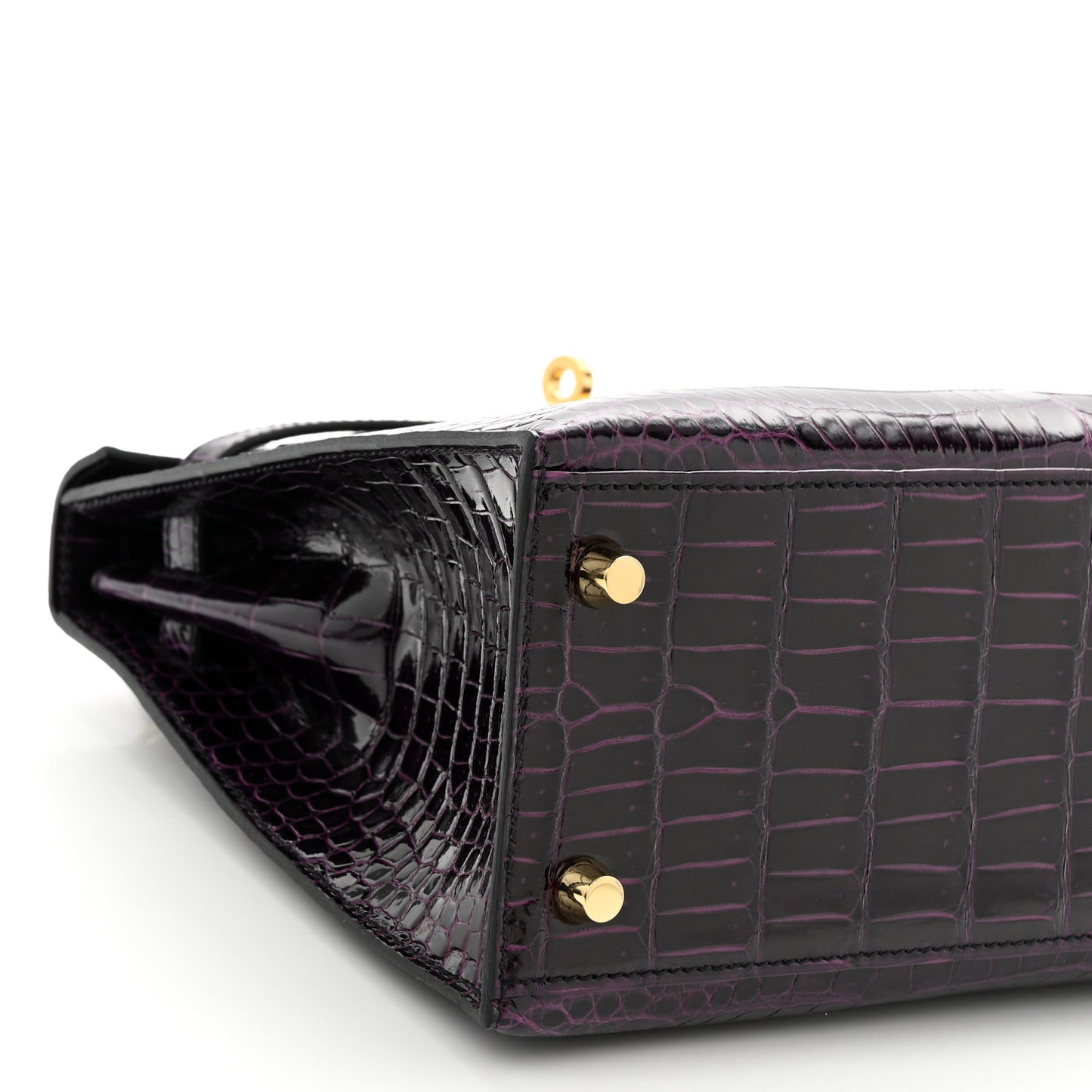 Shiny Porosus Crocodile Kelly Sellier 25 Amethyst