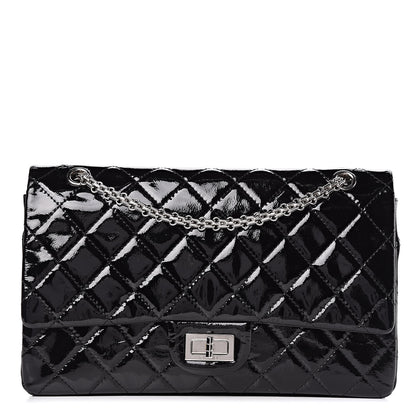 Chanel Distressed Patent Quilted 2.55 Reissue 227 Flap Black 1 of 17