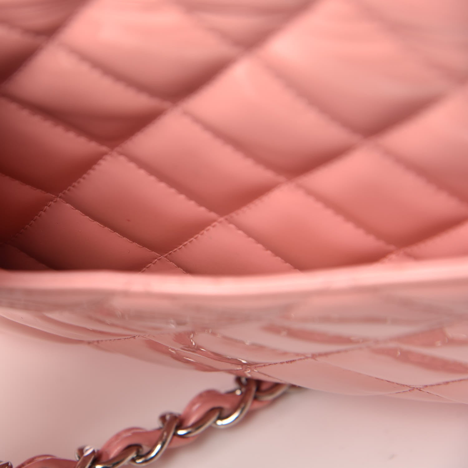Chanel Patent Quilted Jumbo Double Flap Pink 16 of 23