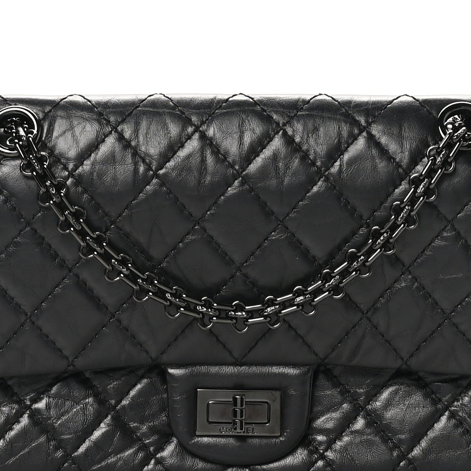 Chanel Aged Calfskin Quilted 2.55 Reissue 225 Flap So Black 8 of 11
