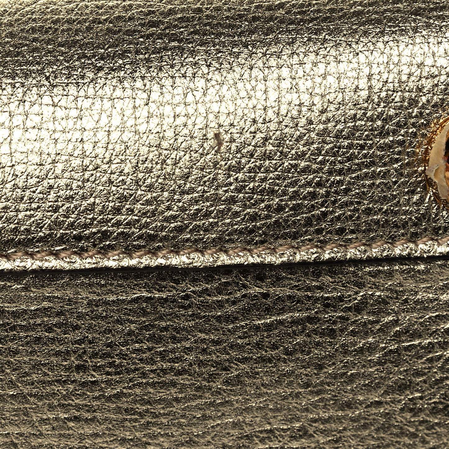 Metallic Grainy Calfskin House Check Medium Banner Tote Gold