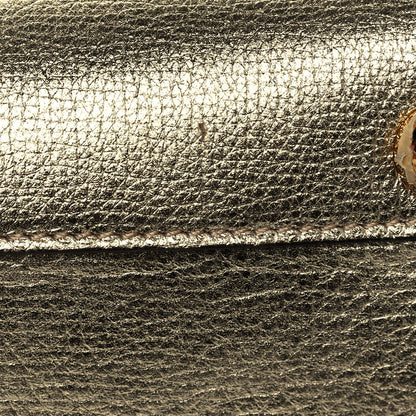 Burberry Metallic Grainy Calfskin House Check Medium Banner Tote Gold 10 of 12