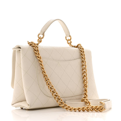 Chanel Grained Calfskin Small Stitched Flap White 3 of 16