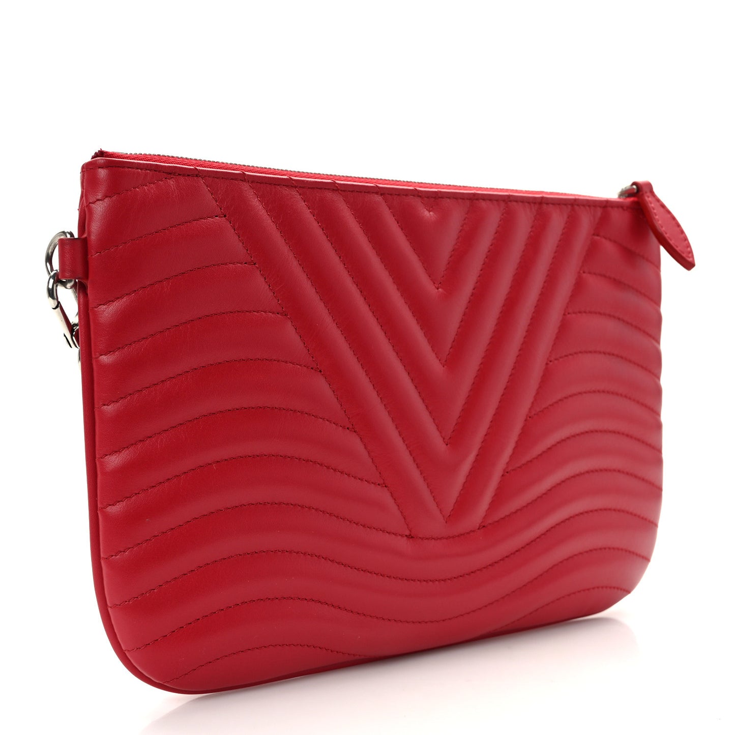 Calfskin New Wave Zipped Pochette Ecarlate