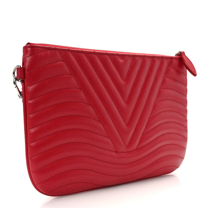 Louis Vuitton Calfskin New Wave Zipped Pochette Ecarlate 3 of 7