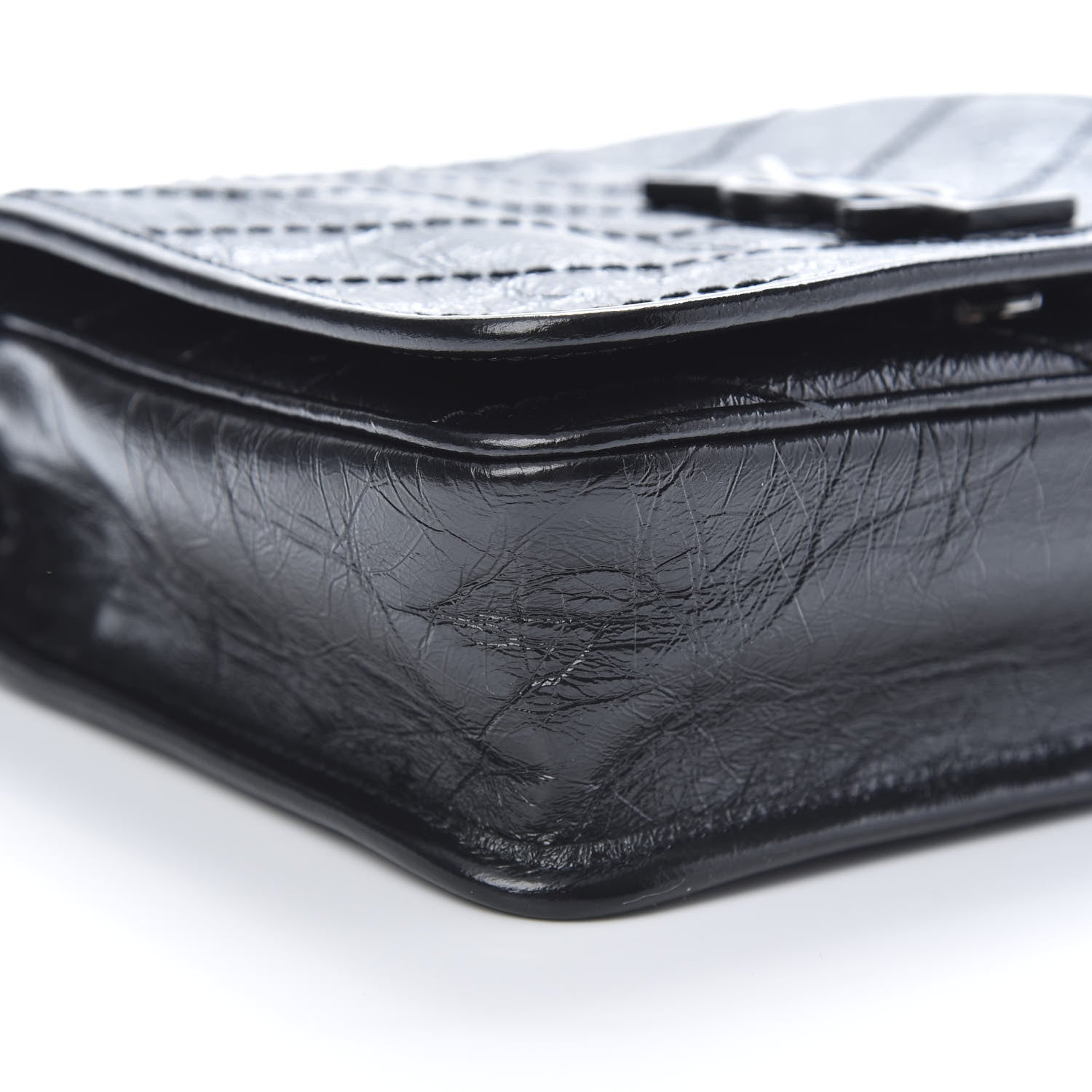 Saint Laurent Crinkled Calfskin Matelasse Monogram Niki Chain Wallet Black 9 of 10