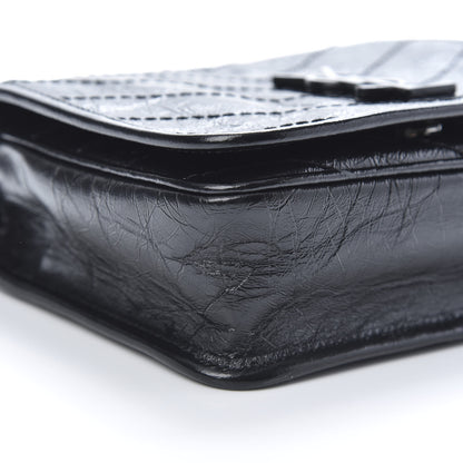 Saint Laurent Crinkled Calfskin Matelasse Monogram Niki Chain Wallet Black 9 of 10