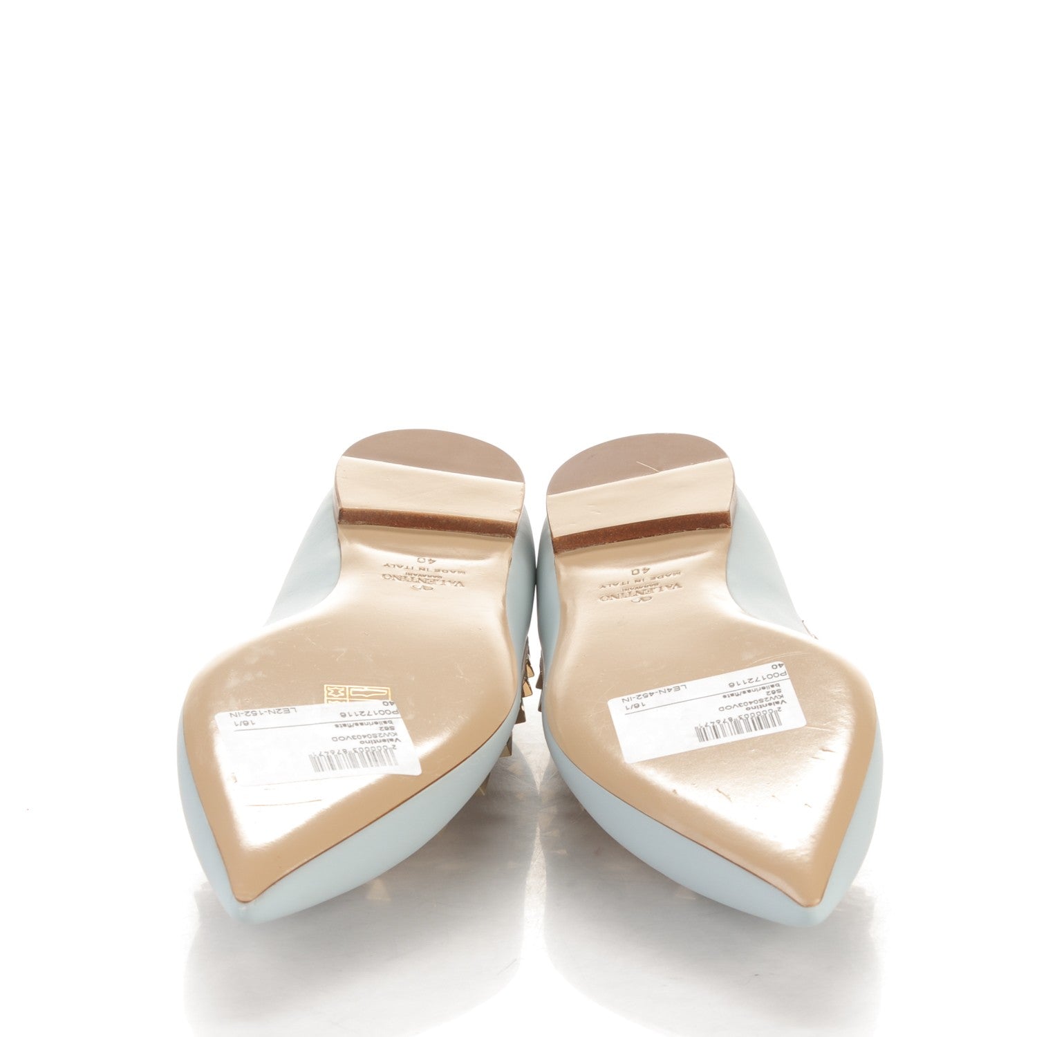 Valentino Garavani Calfskin Nappa Rockstud Ballerina Flats 40 Sky Sorbet Poudre 5 of 7