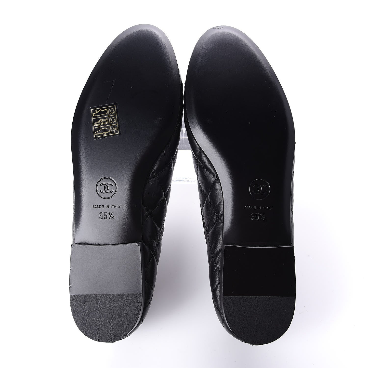 Chanel Aged Calfskin Quilted Cap Toe Ballerina Flats 35.5 Black 6 of 10