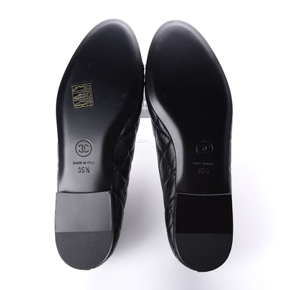 Chanel Aged Calfskin Quilted Cap Toe Ballerina Flats 35.5 Black 6 of 10