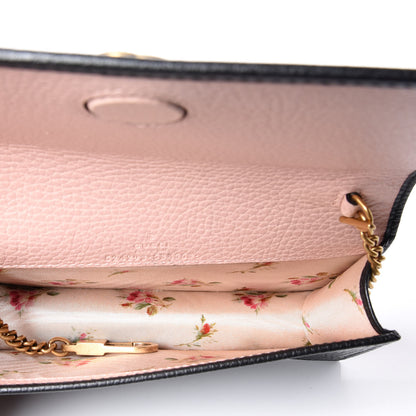 Gucci Calfskin GG Marmont Bow Chain Wallet Black 4 of 10