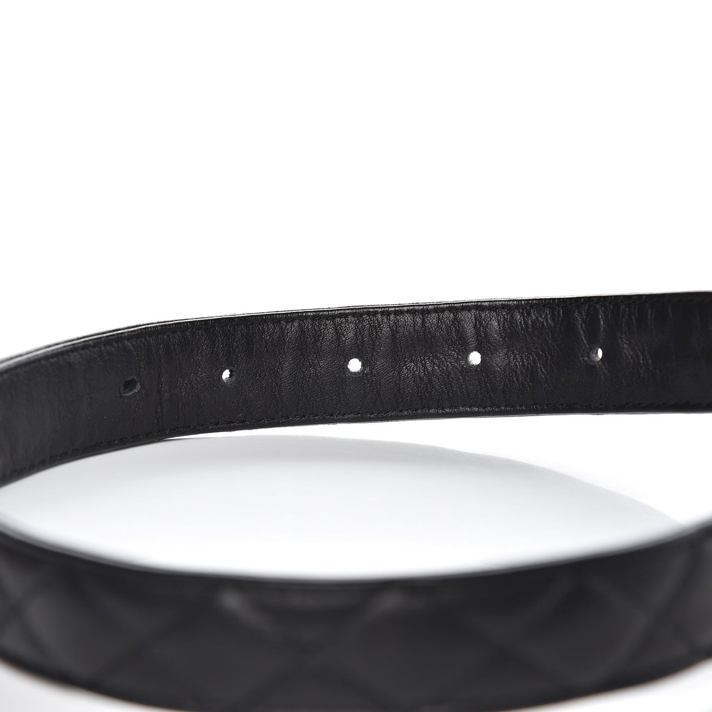 Calfskin Quilted Dog Collar Black