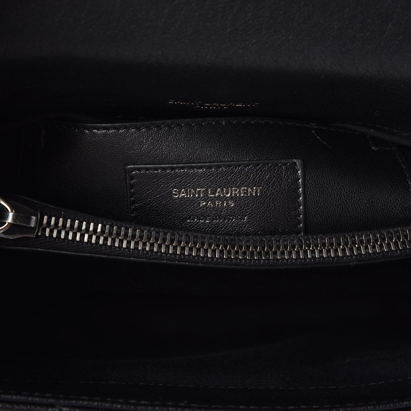 Sheepskin Matelasse Chevron Monogram Medium College Bag Black