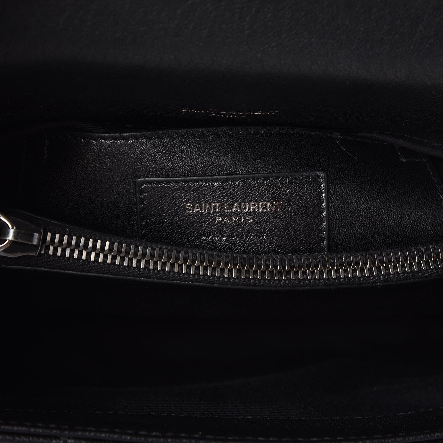 Saint Laurent Sheepskin Matelasse Chevron Monogram Medium College Bag Black 6 of 6