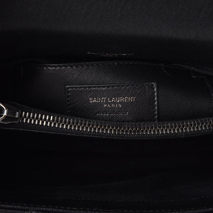 Saint Laurent Sheepskin Matelasse Chevron Monogram Medium College Bag Black 6 of 6