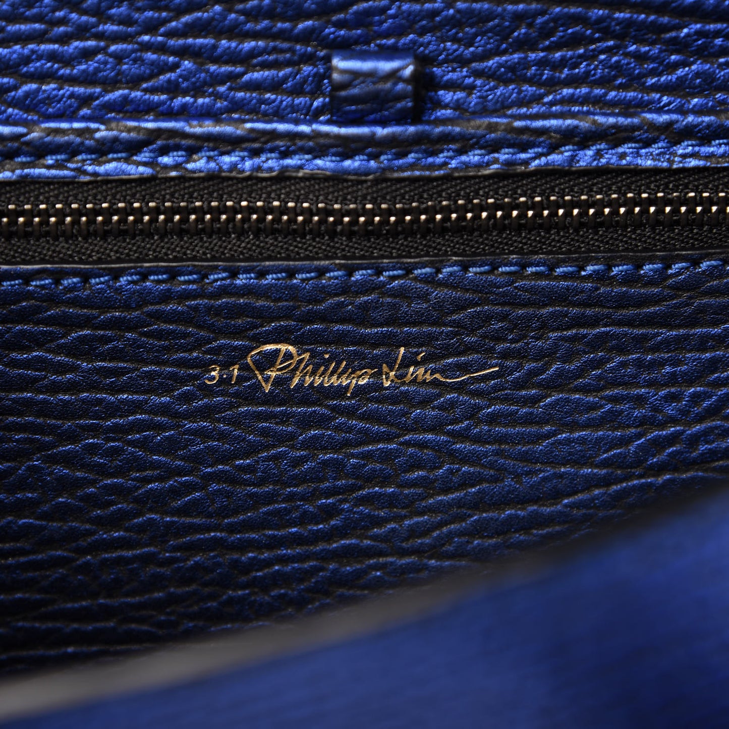 Metallic Textured Calfskin Mini Pashli Satchel Electric Blue