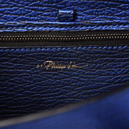3.1 Phillip Lim Metallic Textured Calfskin Mini Pashli Satchel Electric Blue 8 of 9