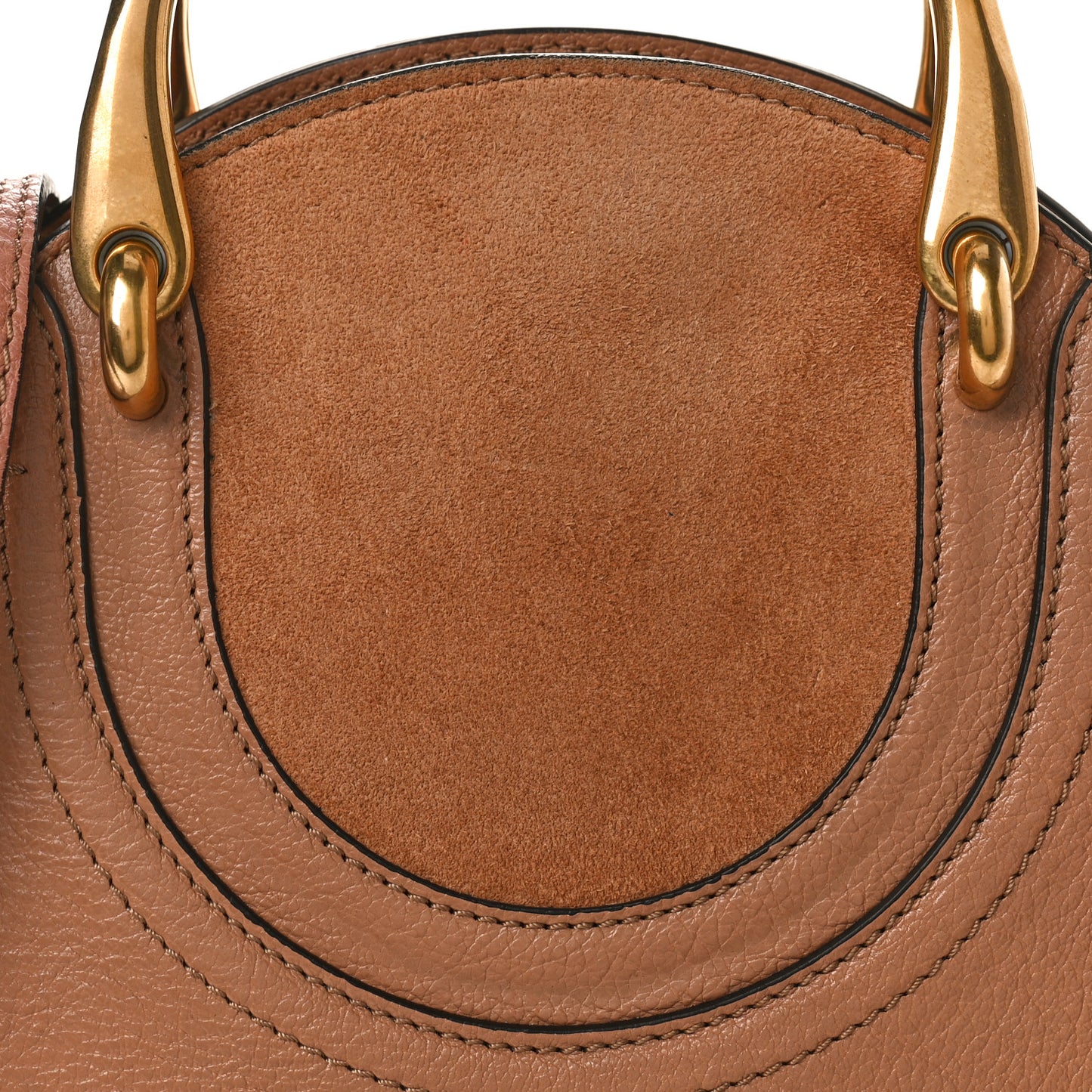 Shiny Goatskin Suede Small Pixie Bag Caramel