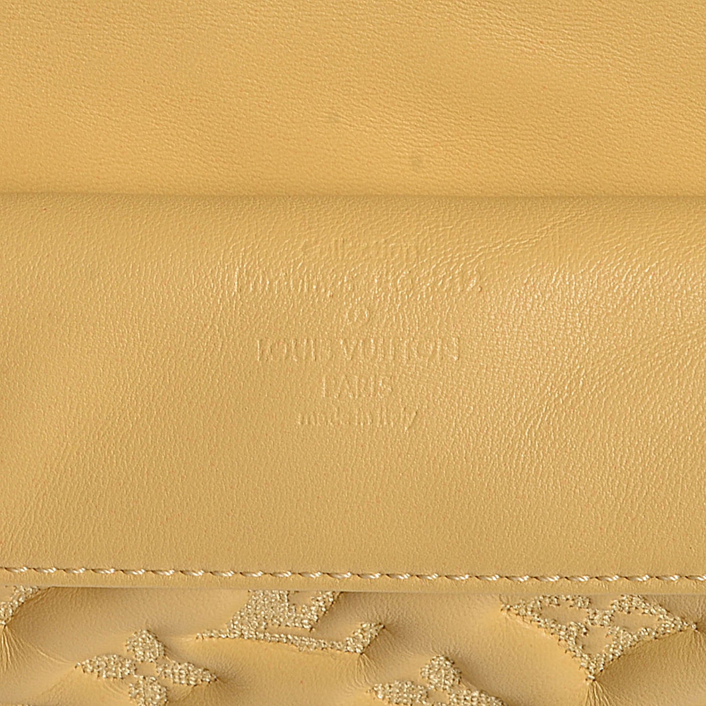Lambskin Mama Broderie Pochette Jaune Pale