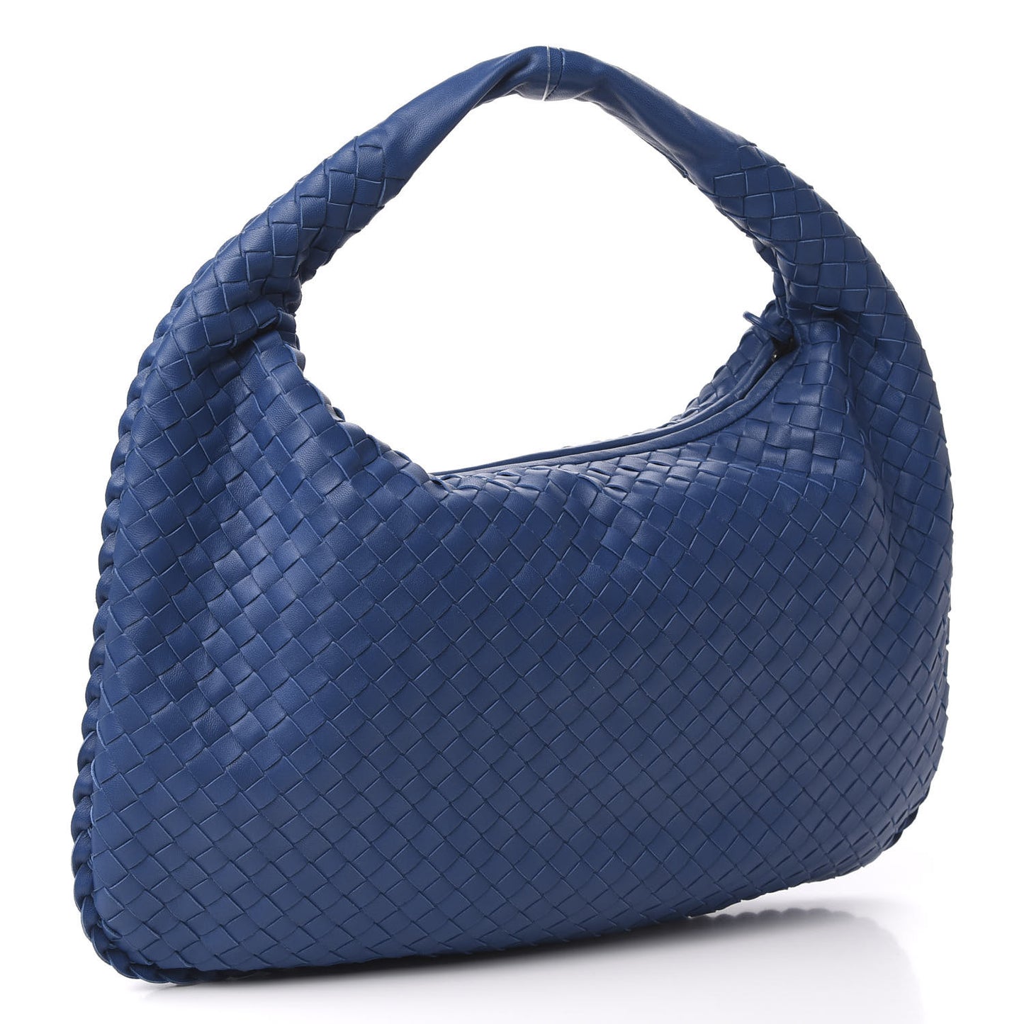 Nappa Intrecciato Medium Veneta Hobo Blue
