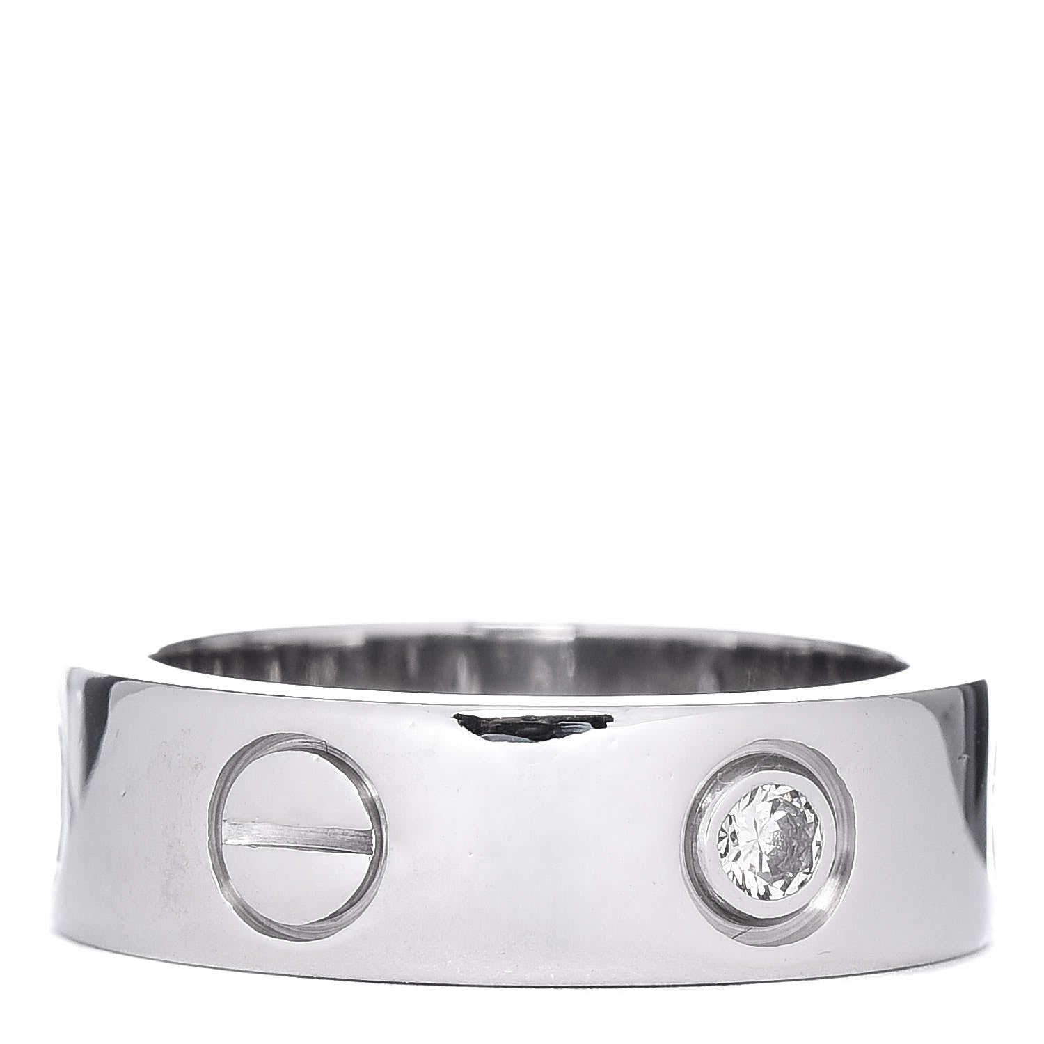 Cartier 18K White Gold 3 Diamond 5.5mm LOVE Ring 47 4.25 3 of 6
