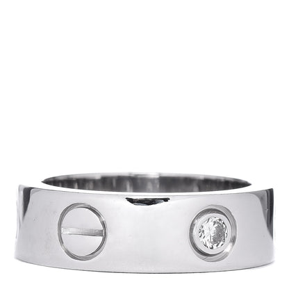 Cartier 18K White Gold 3 Diamond 5.5mm LOVE Ring 47 4.25 3 of 6