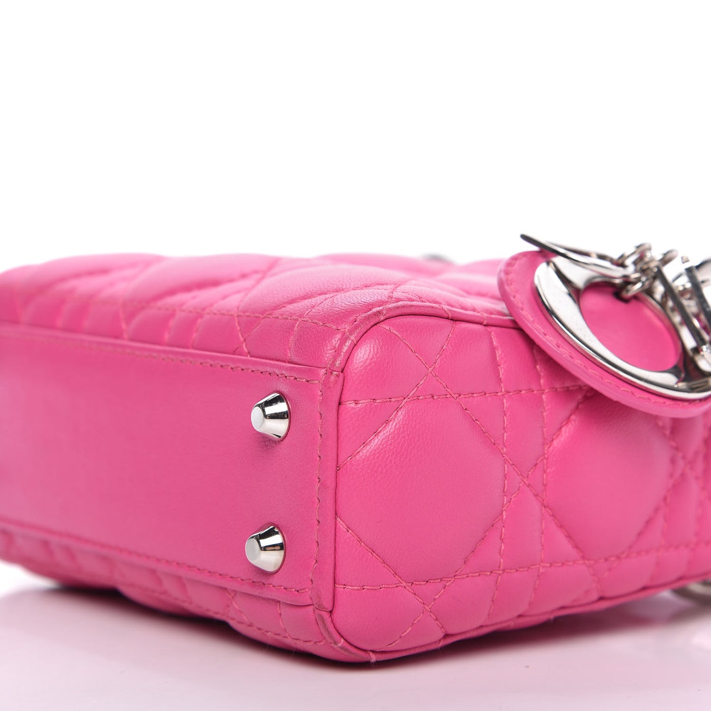 Lambskin Cannage Nano Lady Dior Fuchsia