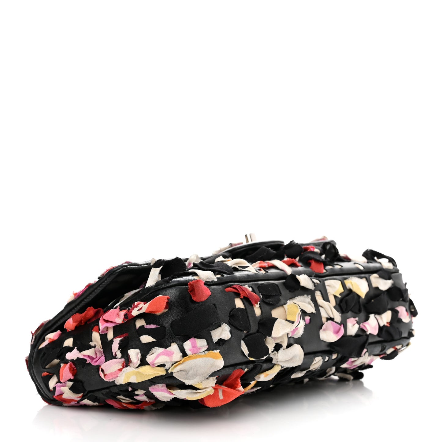 Silk Lambskin Ribbon Classic Flap Bag Black Multicolor
