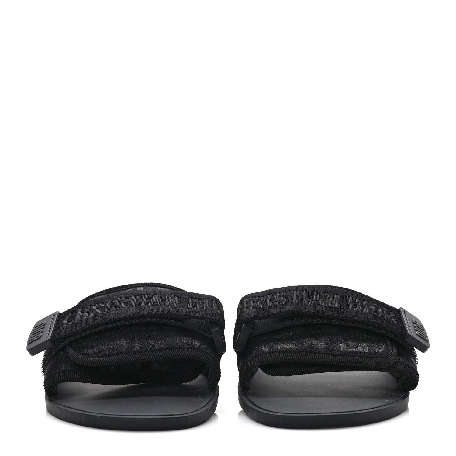 Christian Dior Shiny Technical Fabric Oblique Dio(r)evolution Slide Sandals 37 Black 2 of 7