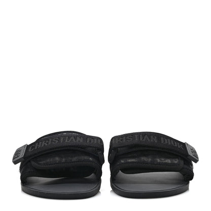 Christian Dior Shiny Technical Fabric Oblique Dio(r)evolution Slide Sandals 37 Black 2 of 7