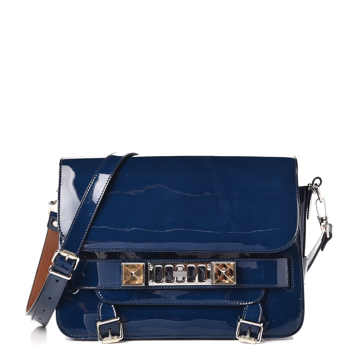 Proenza Schouler Patent PS11 Classic Shoulder Bag Cadet Blue 1 of 10