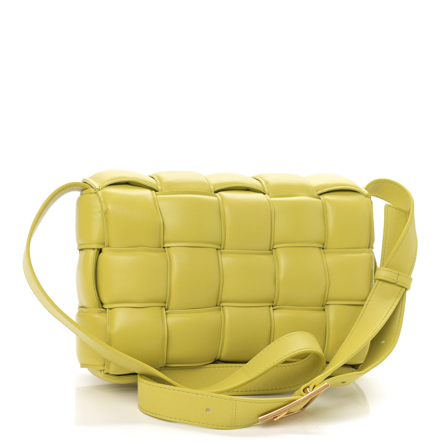 Nappa Maxi Intreccio Padded Cassette Crossbody Bag Kiwi