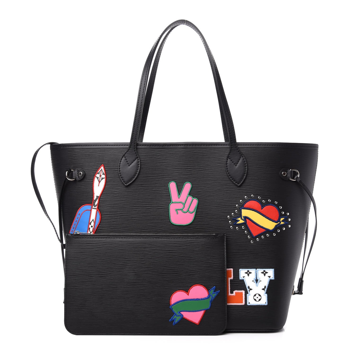 Louis Vuitton Epi Stickers Neverfull MM Black 1 of 13