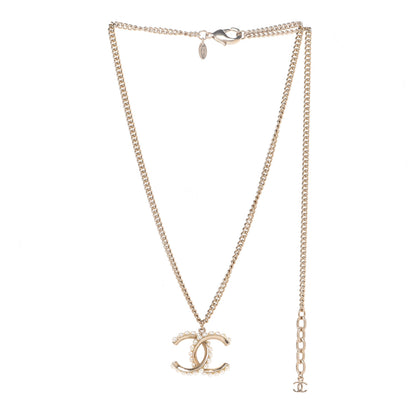 Chanel Pearl Twisted CC Pendant Necklace Gold 3 of 6