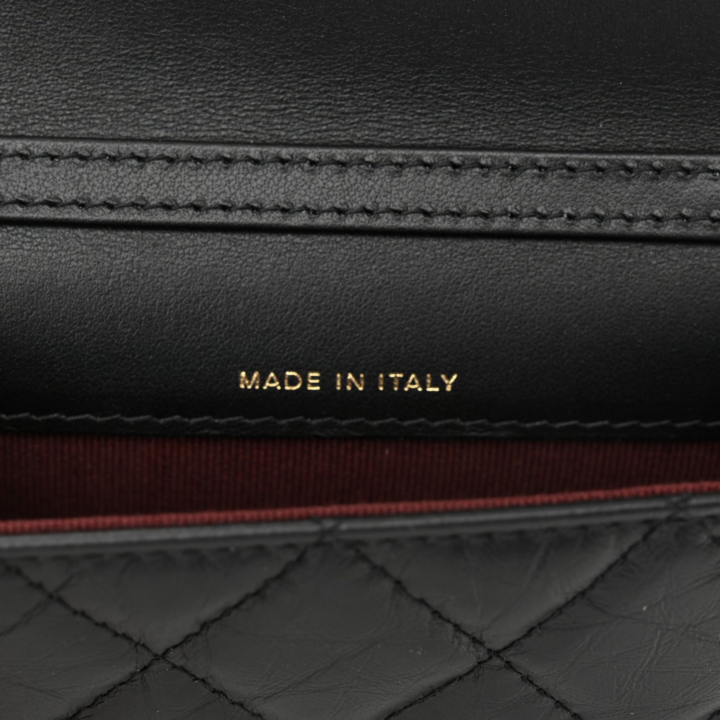 Aged Calfskin Quilted Reissue Belt Bag Black