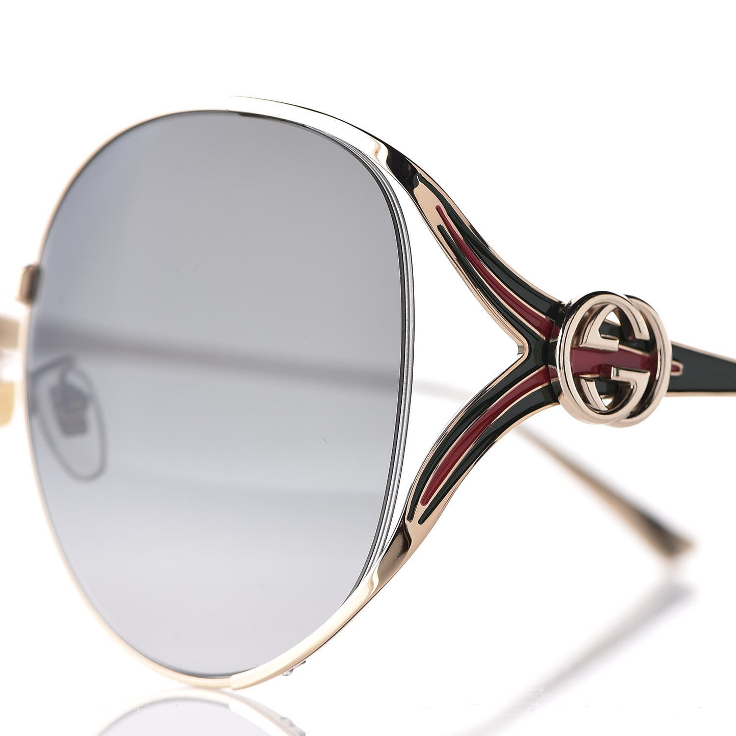 Metal Oversized Round Frame GG0225S Sunglasses Gold