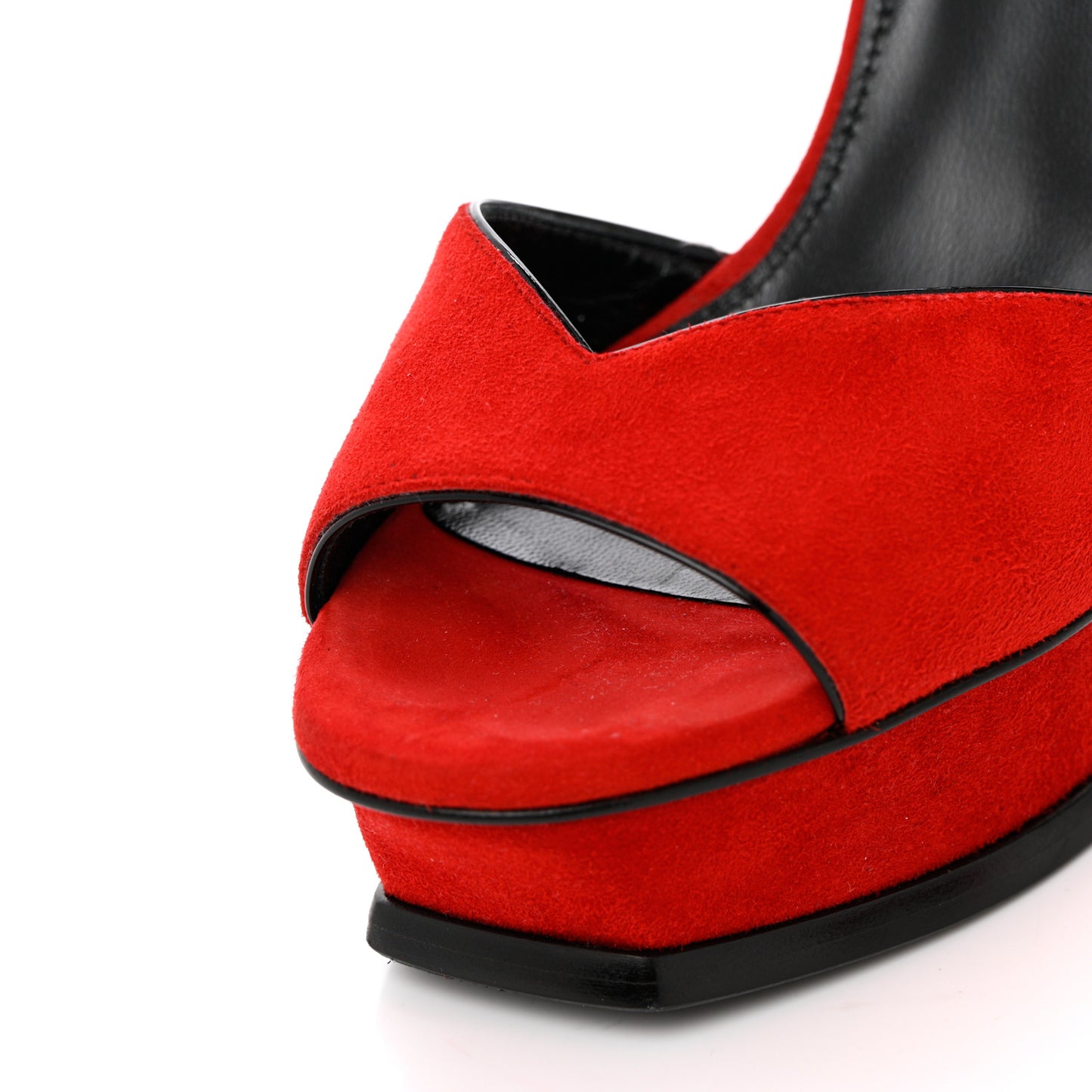 Kid Scamosciato Tribute 105 Open Toe Platform Sandals 37.5 Rouge Eros