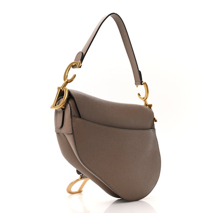 Christian Dior Grained Calfskin Saddle Bag Warm Taupe 3 of 10