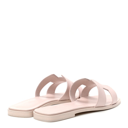 Hermes Box Calfskin Oran Sandals 39 Rose Pale 4 of 8